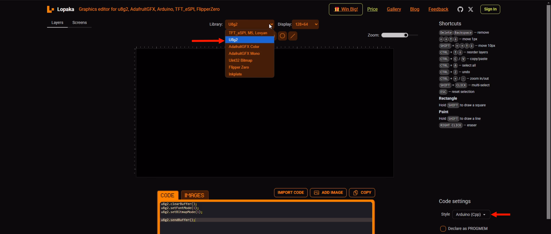 OLED Display BITMAPgen1